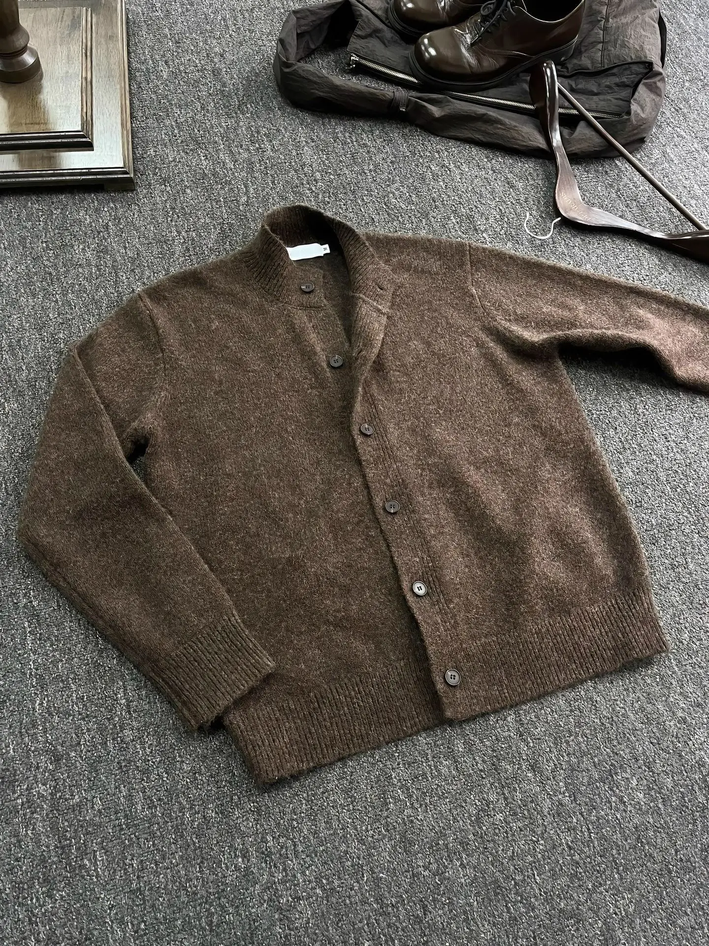 

Мужской вязаный кардиган Cleanfit Lazy Sle Jaet f с высоким воротником, длинный све, теплый повседневный костюм из полиэфирного волокна, весна-осень