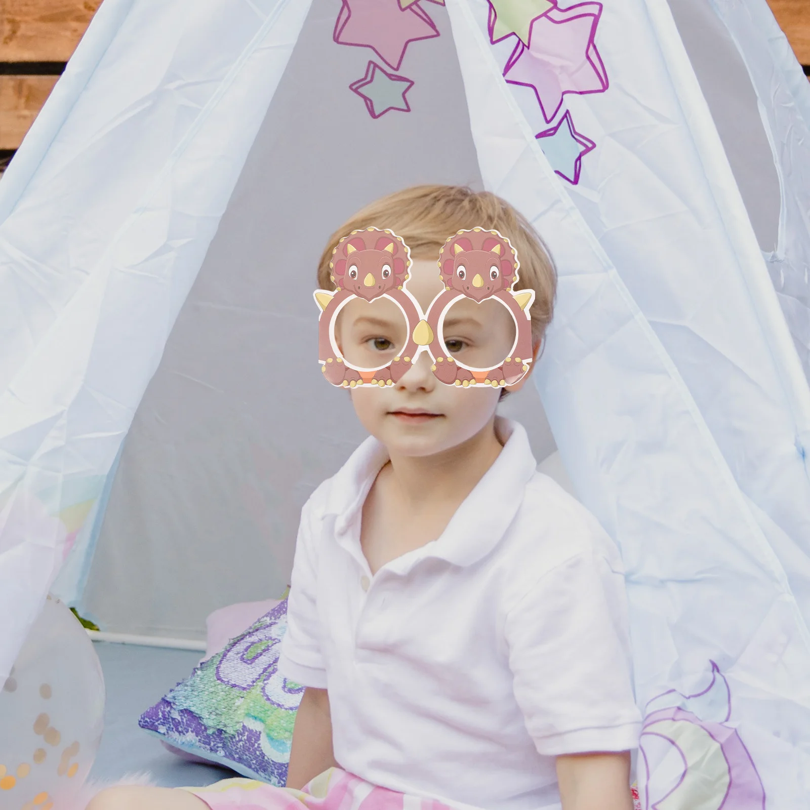 

6pcs Dinosaur Party Glasses Kids Decor Eye Wear Birthday Favors Lightweight Novelty Props Festival Christmas Decoration