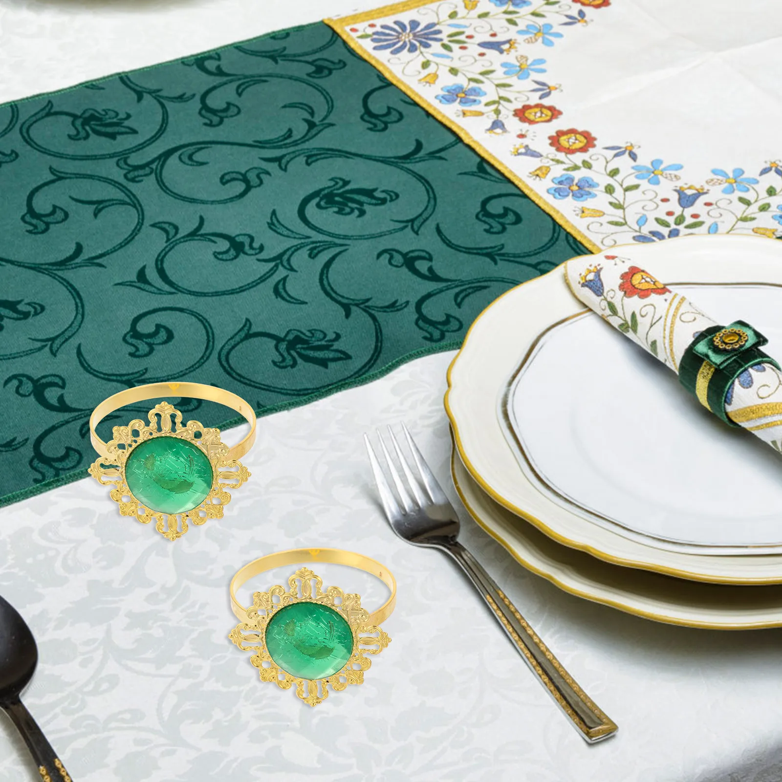 

12Pcs Durable Napkin Holders Meticulous Detail Impressive Guest Dinner Table Setting Napkin Rings Serviette Ring