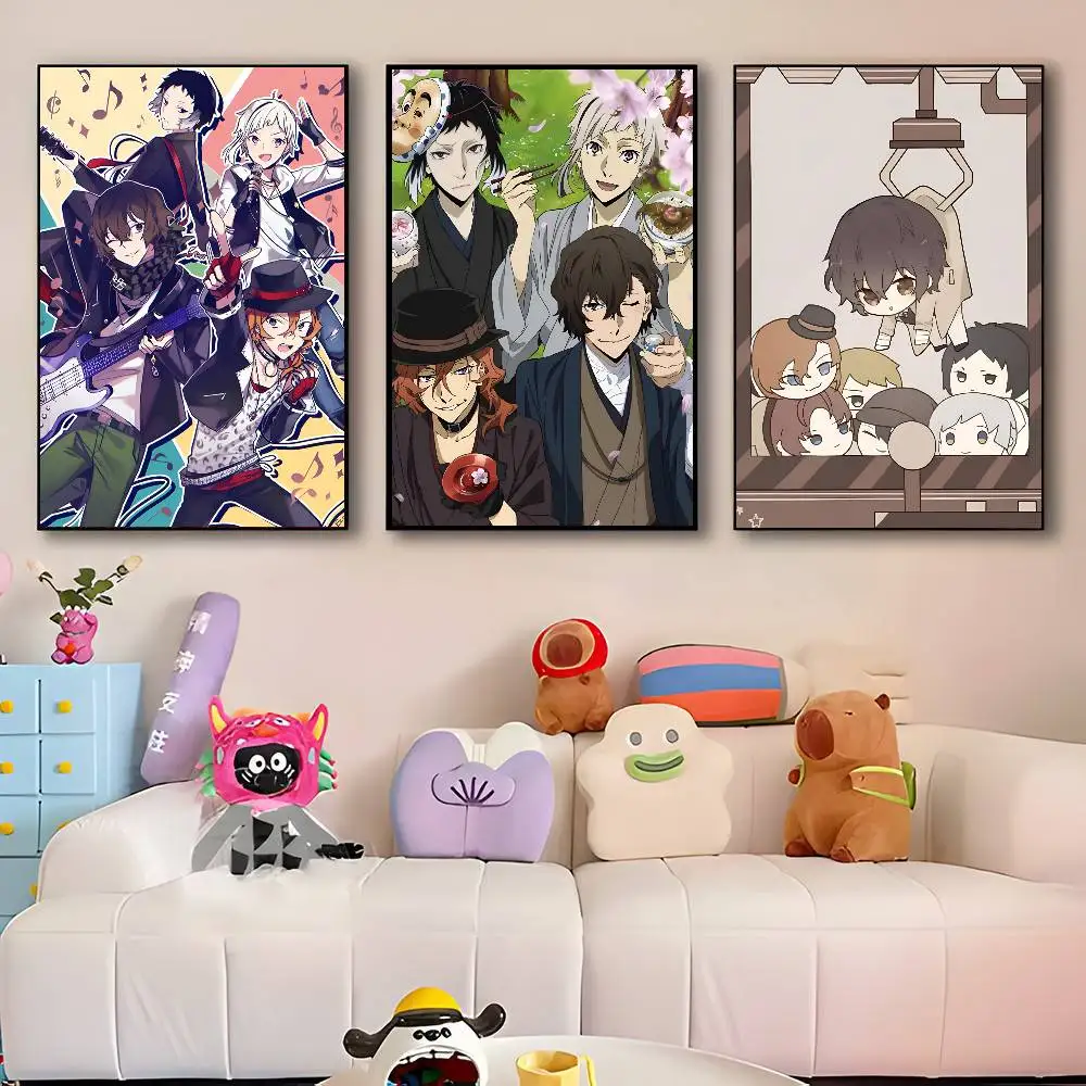 Anime B-Bungo Stray Dogs Cartoon Manga Posters HD Print Vintage Wall Art Decor for Home Study Room