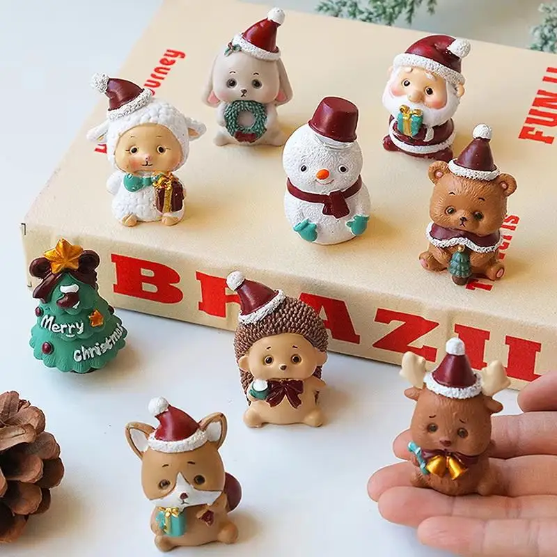 Mini Resin Animal Craft Christmas Ornament Cute Kids Gift Xmas Tree Home Party Decoration