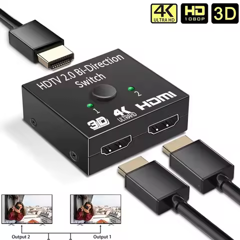 4K HDMI-compatible Splitter Switch Bi-Direction 1x2/2x1 KVM For TV Box PS4/3 Switcher HDMI Port Adapter Dual Input Single Output