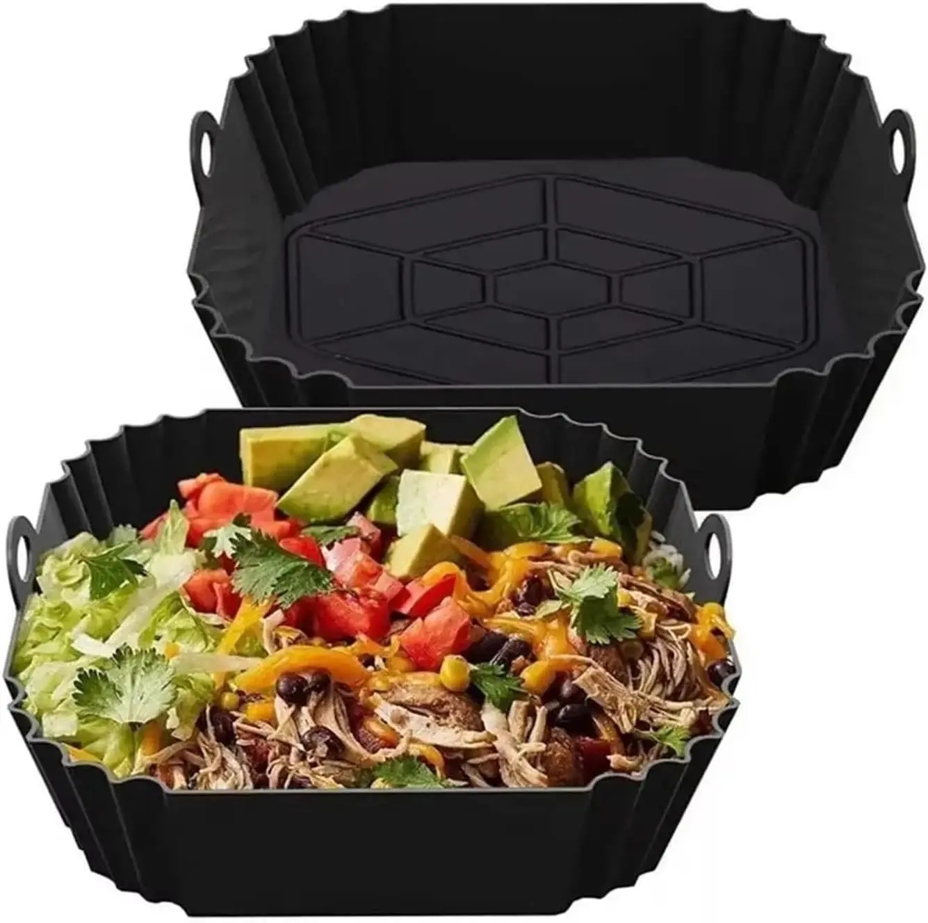 1pcs Reusable Silicone Air Fryer Liner Foldable Non-stick Baking Mat—Heat Resistant Kitchen Cooking Accessory