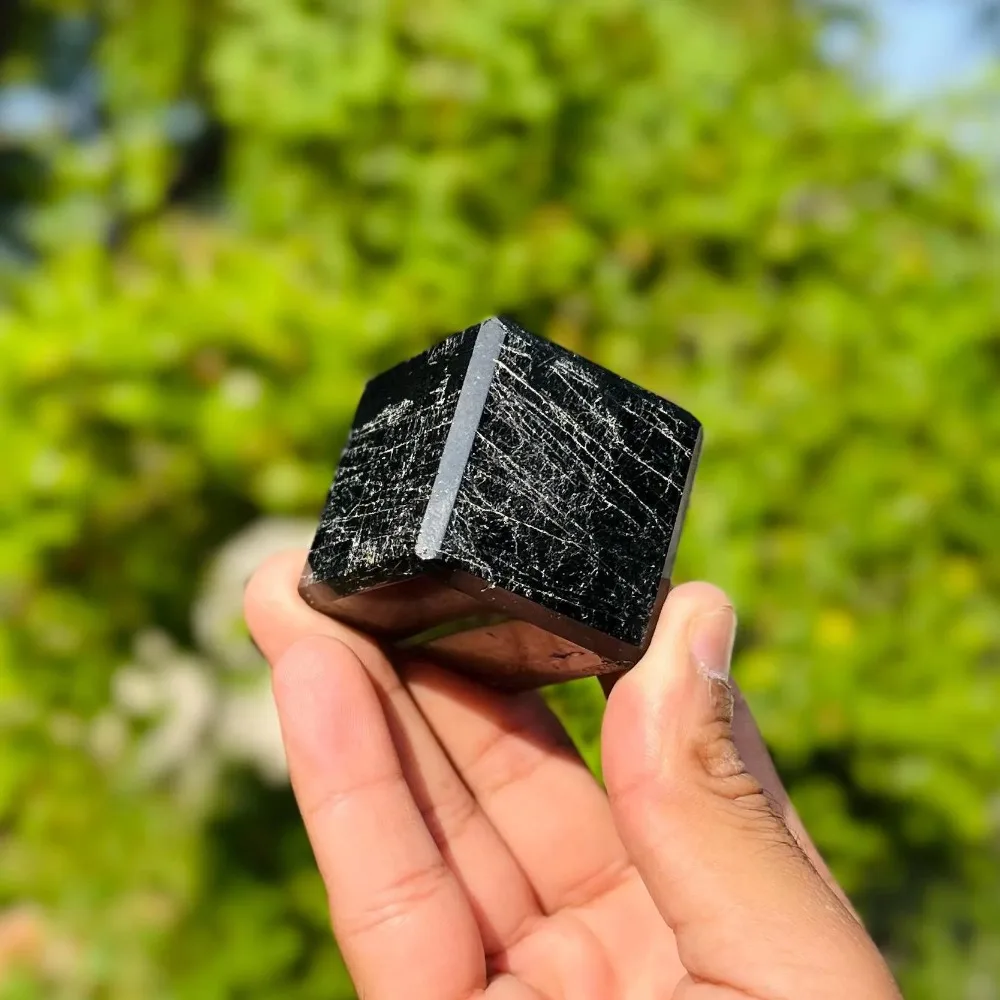 1pc 10-100g Natural Black Tourmaline Cube Occasions Like Mother'S Day Father'S Day Graduations Perfect for Home or Office Decor
