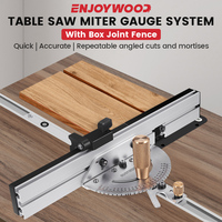 ENJOYWOOD 450mm 27 Angle Miter Gauge With Box Jiont Jig Track Stop Table Saw Router Miter Gauge Saw Ruler Woodworking Tool