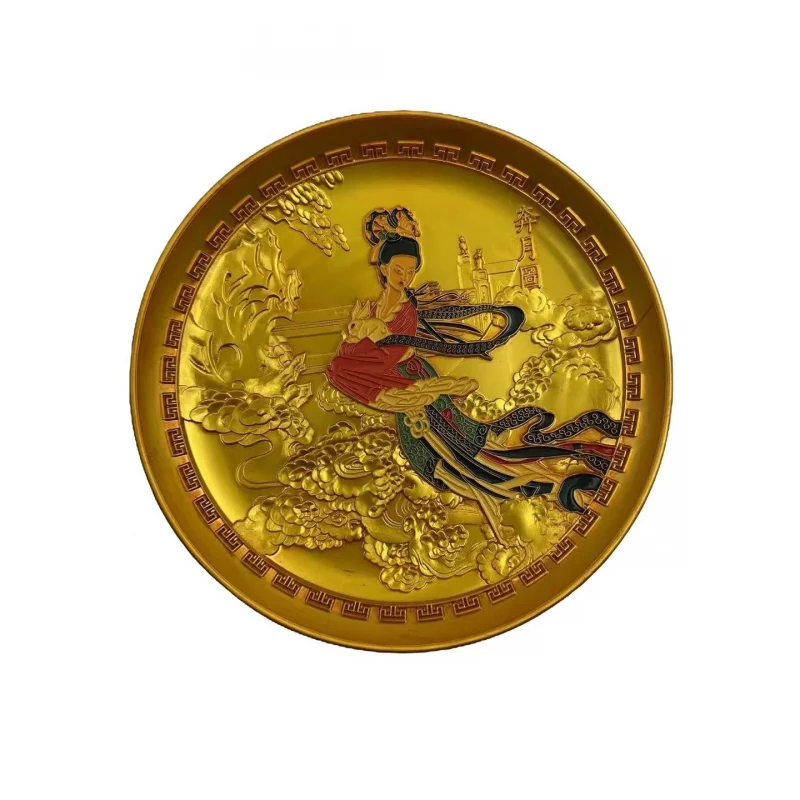 

Antique Wholesale Antique Painted Changqi Moon Gold and Silver Plate Tea Set Rural Old Objects Home Craft Ornaments