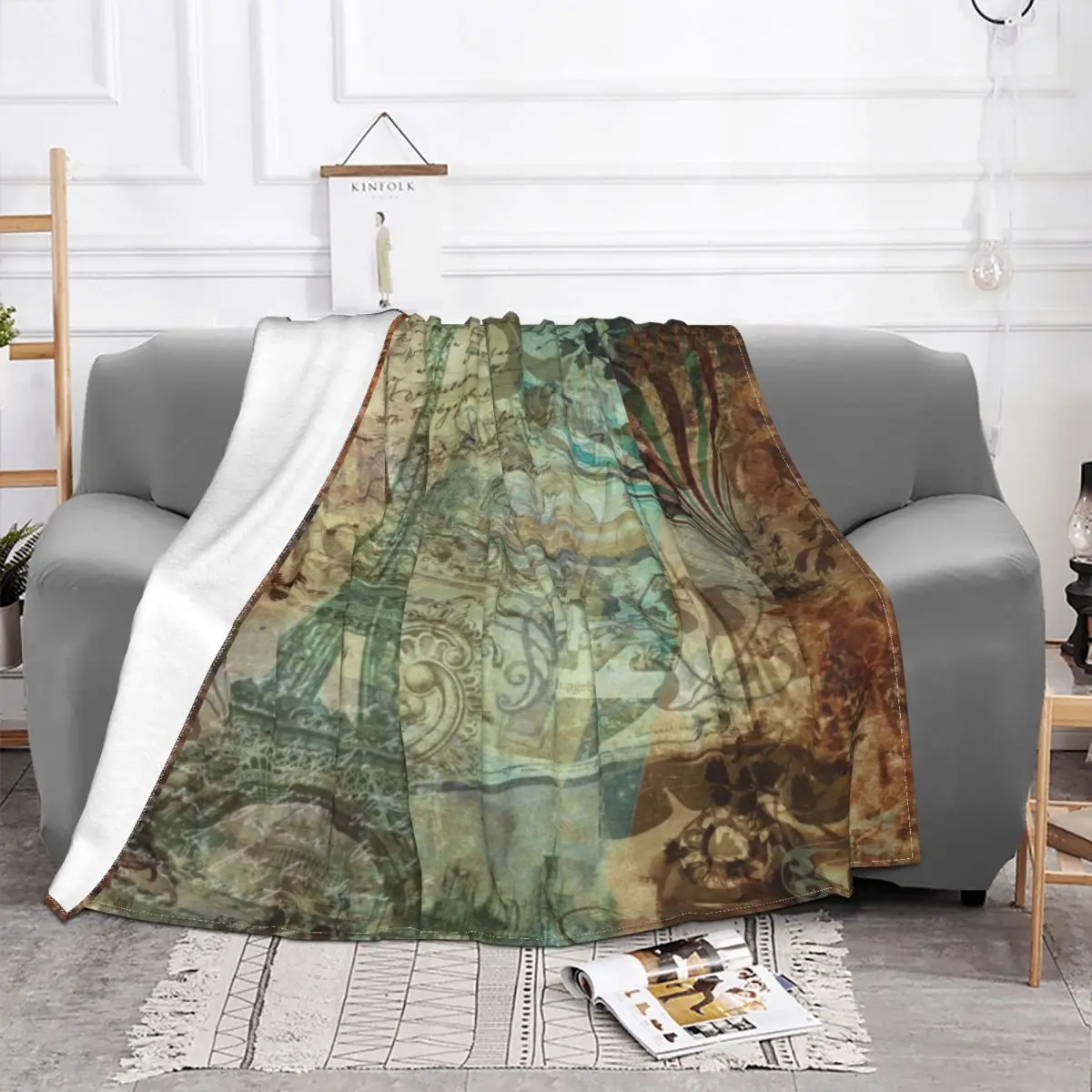 Destination Paris Eiffel Tower Blankets Fleece Printed Vintage Europe Super Warm Throw Blankets for Bedding Travel Bedspreads