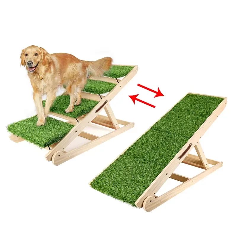 Zmaker New Wooden Dog Stairs/Steps Portable Dog Car Ramps Steps 2-in-1 Folding Pet Stairs
