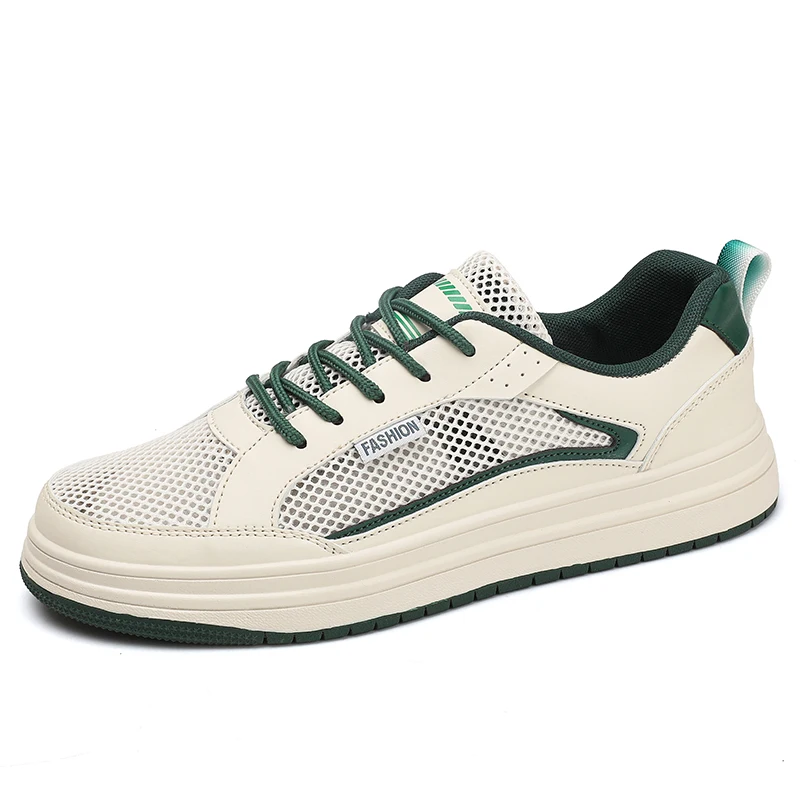 

Men's new fashion of white sneakers, casual board shoes, breathable sports walking, large size 47, openwork sandals