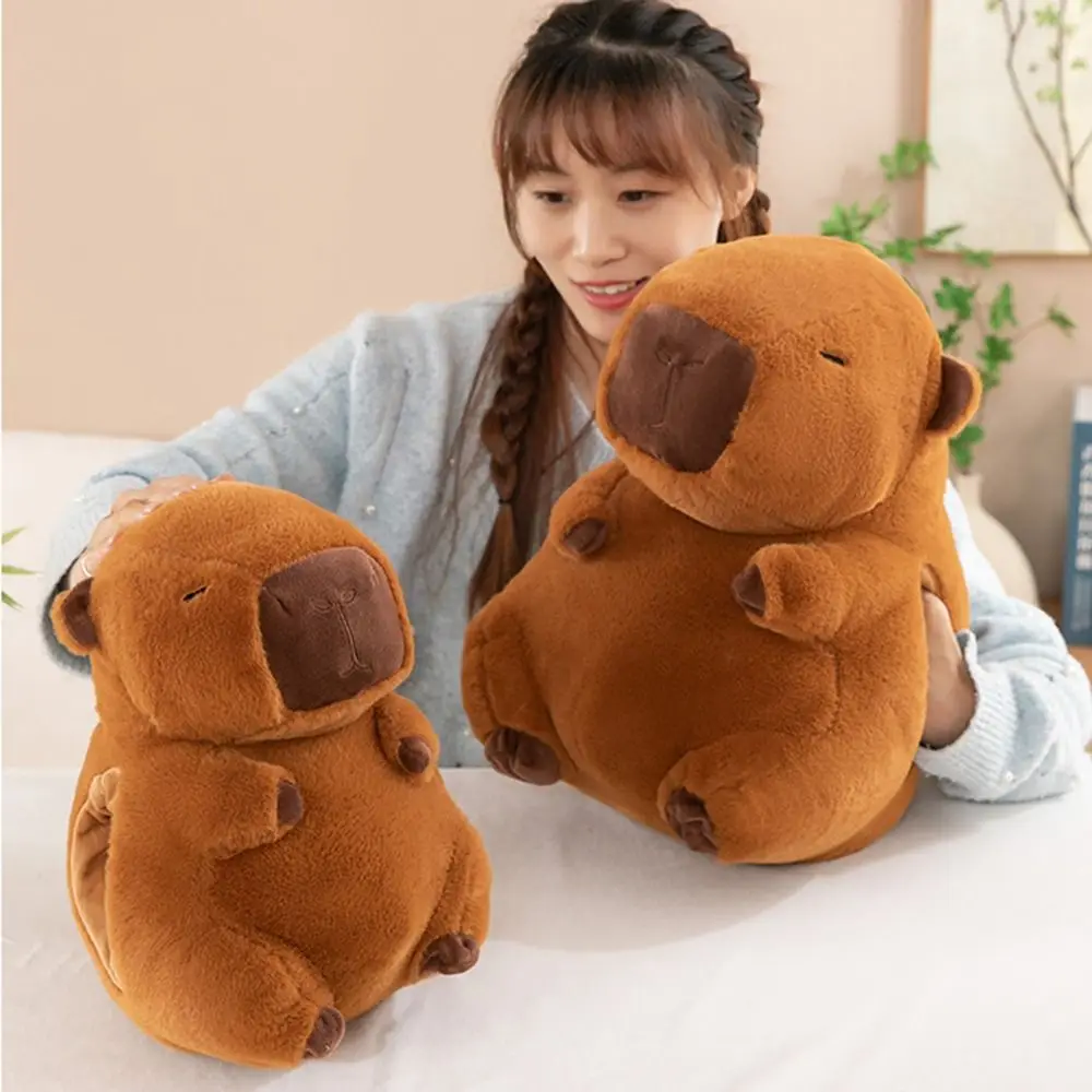 Soft Capybara Hand Warmer Pillow Cartoon Funny Capybara Plush Hand Warmer Stuffed Cute Capybara Sleeping Pillow