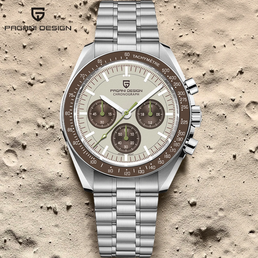 PAGANI DESIGN 2025 جديد زحل ساعات رجالية فاخرة ساعة كوارتز رجالية ضوء تان كرونوغراف AR الياقوت كريستال ساعة اليد الرجال #1