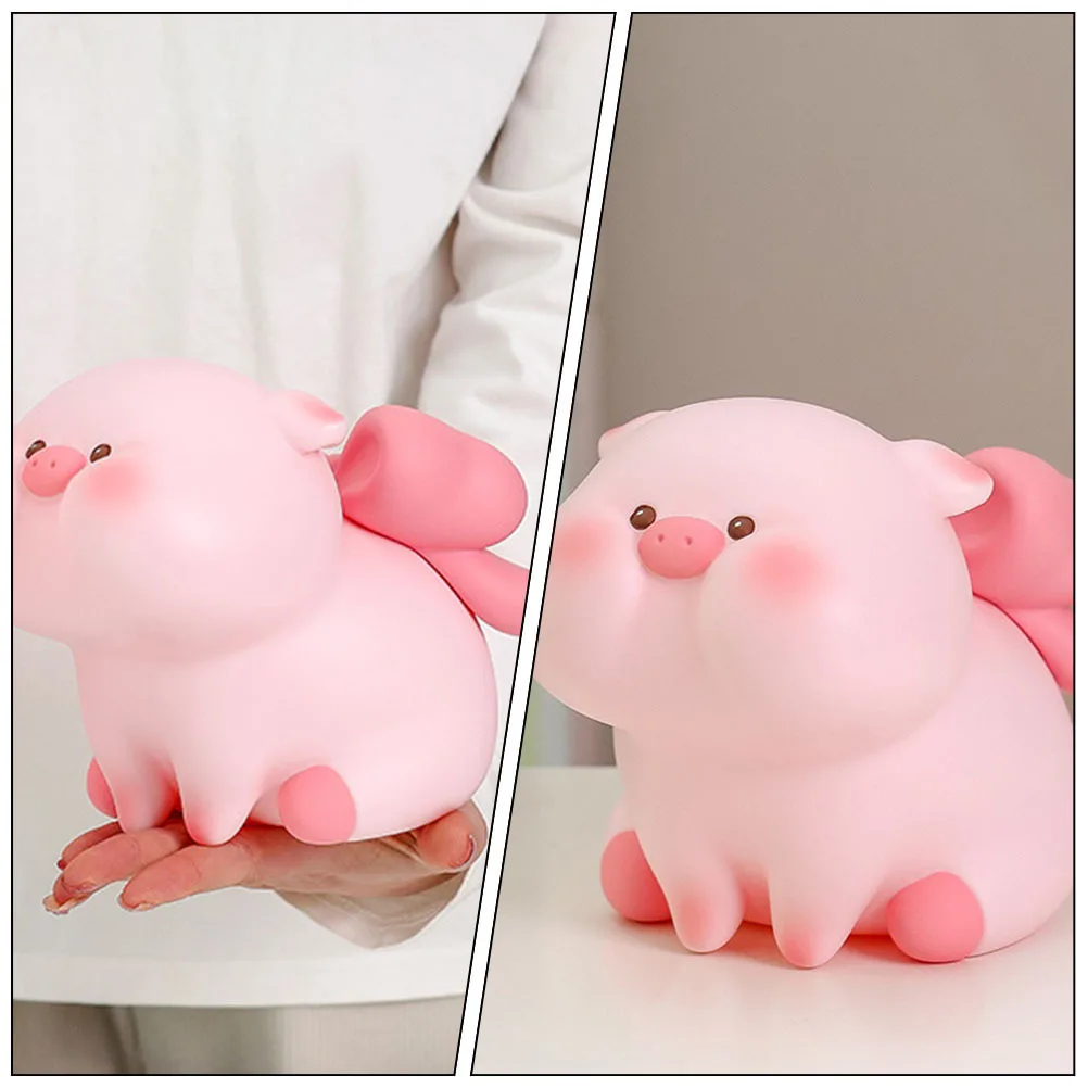 

Medium Size Pig Shaped Vinyl Piggy Bank Saving Pot Coin Box Desktop Container Cute Money Pot for Office Home Birthday Gift