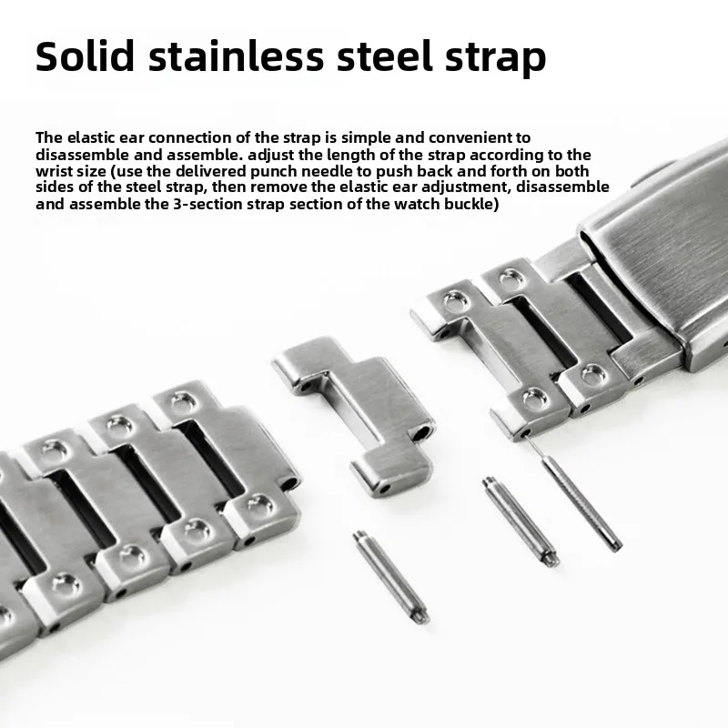 Caja de acero inoxidable estilo Santos modificada, pulsera de banda de Metal para Casio G-Shock 3229 DW-5600 GW-B5600, correa de bisel de cadena de reloj