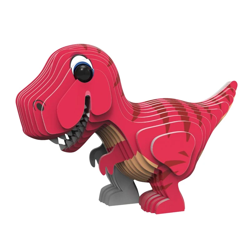 Puzzle 3D per bambini Scuola materna Puzzle animale Intelligenza Giocattoli per l'educazione precoce Dinosauro Modello animale Carta 3-4-5-6 anni
