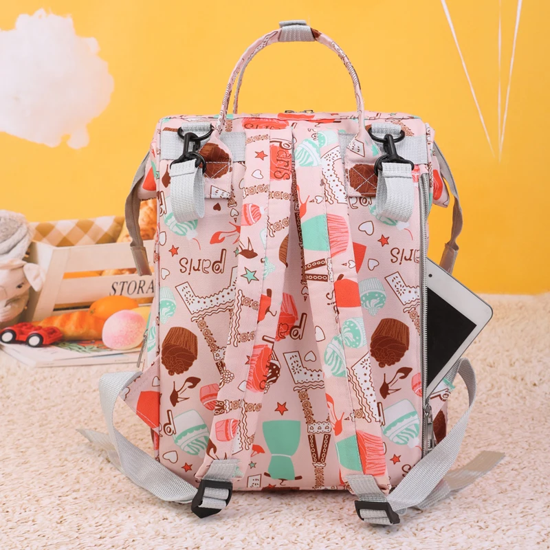 A lady\'s pink cute dolphin tower design fashion trend baby bag, suitable for daily use with children out