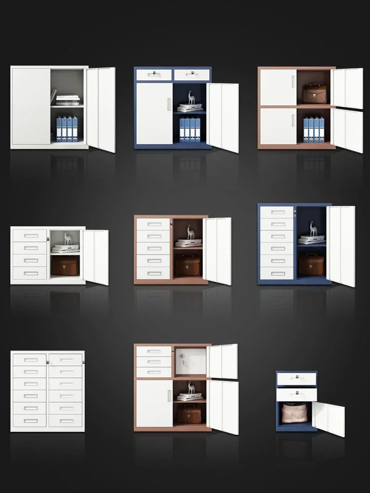 Tin filing cabinets, filing, under-desk storage small, locked, chest of drawers, low, office lockers