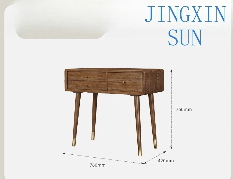 All solid wood makeup table, ash wood dresser