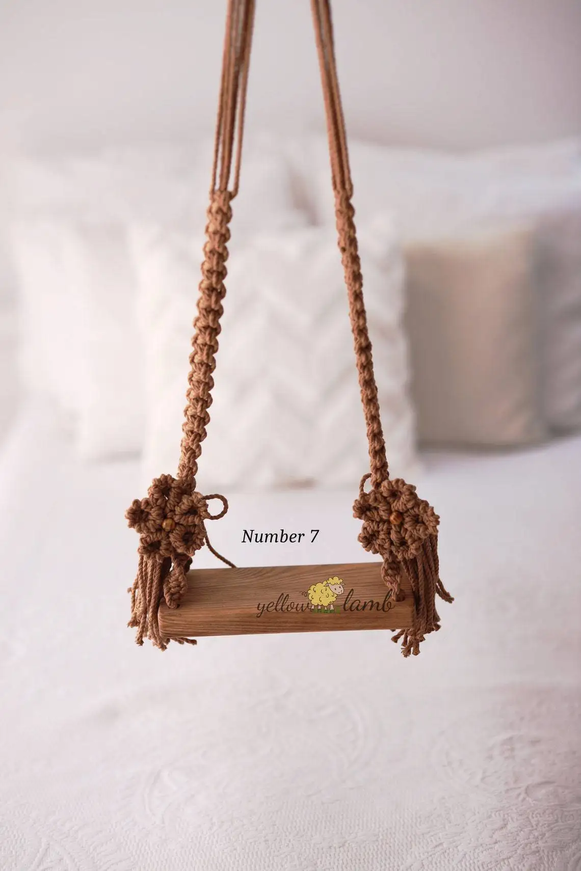 Newborn Photography Prop Wooden Swing Newborn Posing Props Macrame Swing Vintage Baby Photo Props Photoshoot Pose Babyswing