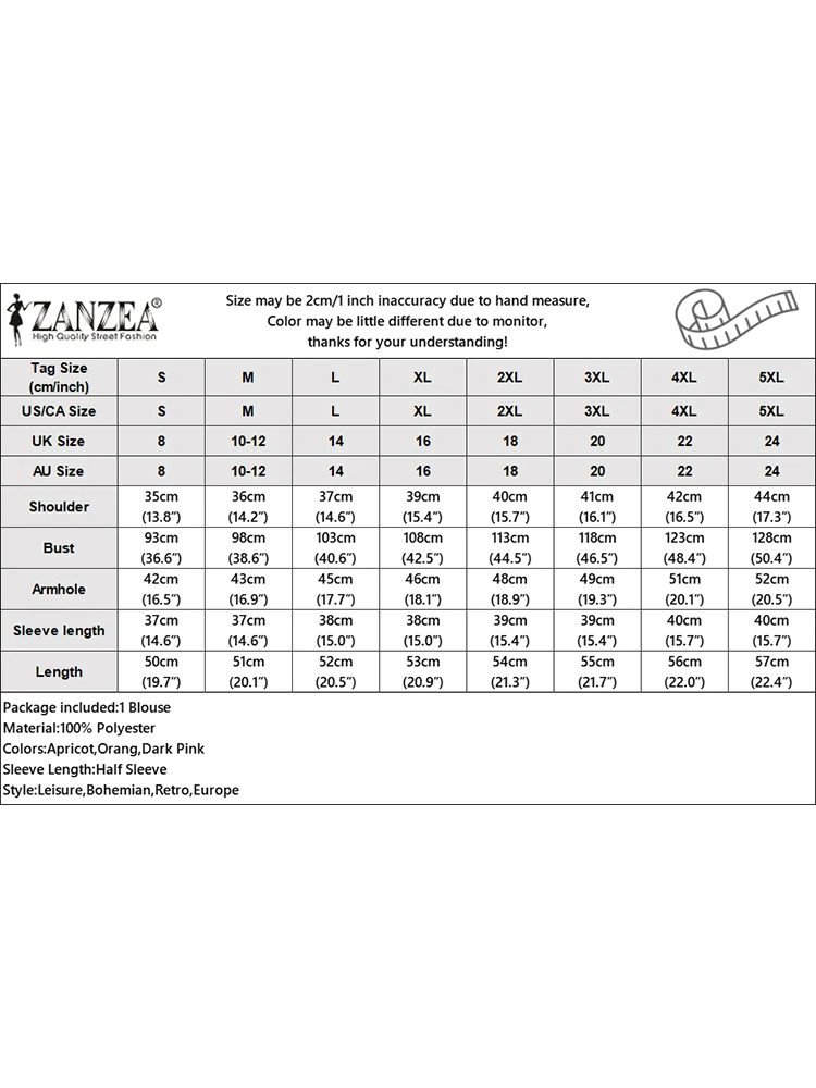 ZANZEA Camicette da donna eleganti e chic con stampa pavone Camicette con scollo a V Mezza manica a sbuffo Camicie con bottoni Abbigliamento donna bohemien Pendolarismo S-3XL