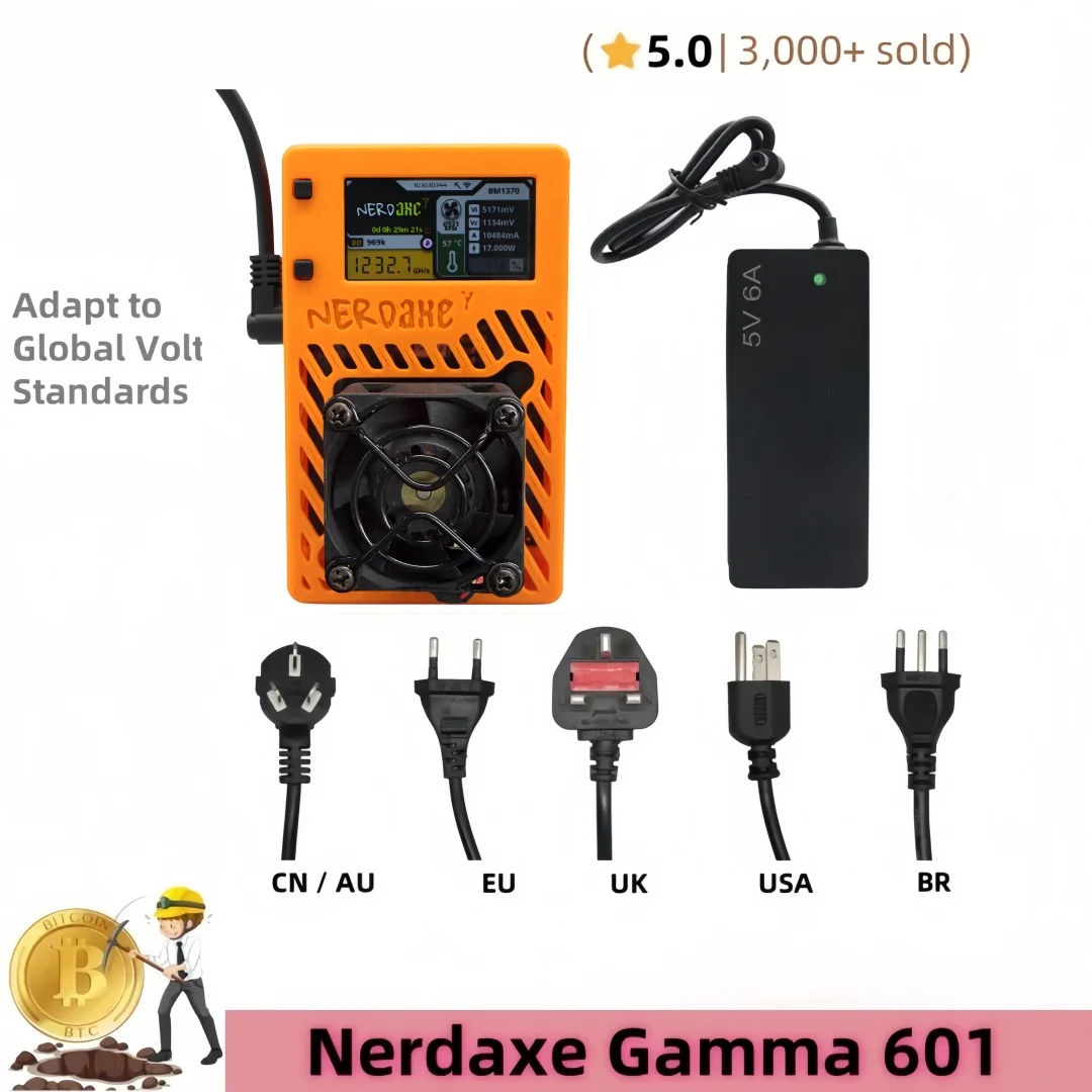 2025 أحدث جهاز تعدين بيتاكس جاما 601 بيتكوين 1.2TH/S BM1370 Asic رقاقة منخفضة الضوضاء جهاز تعدين التشفير 2.4G WiFi 18W آلة تعدين بيتكوين #1