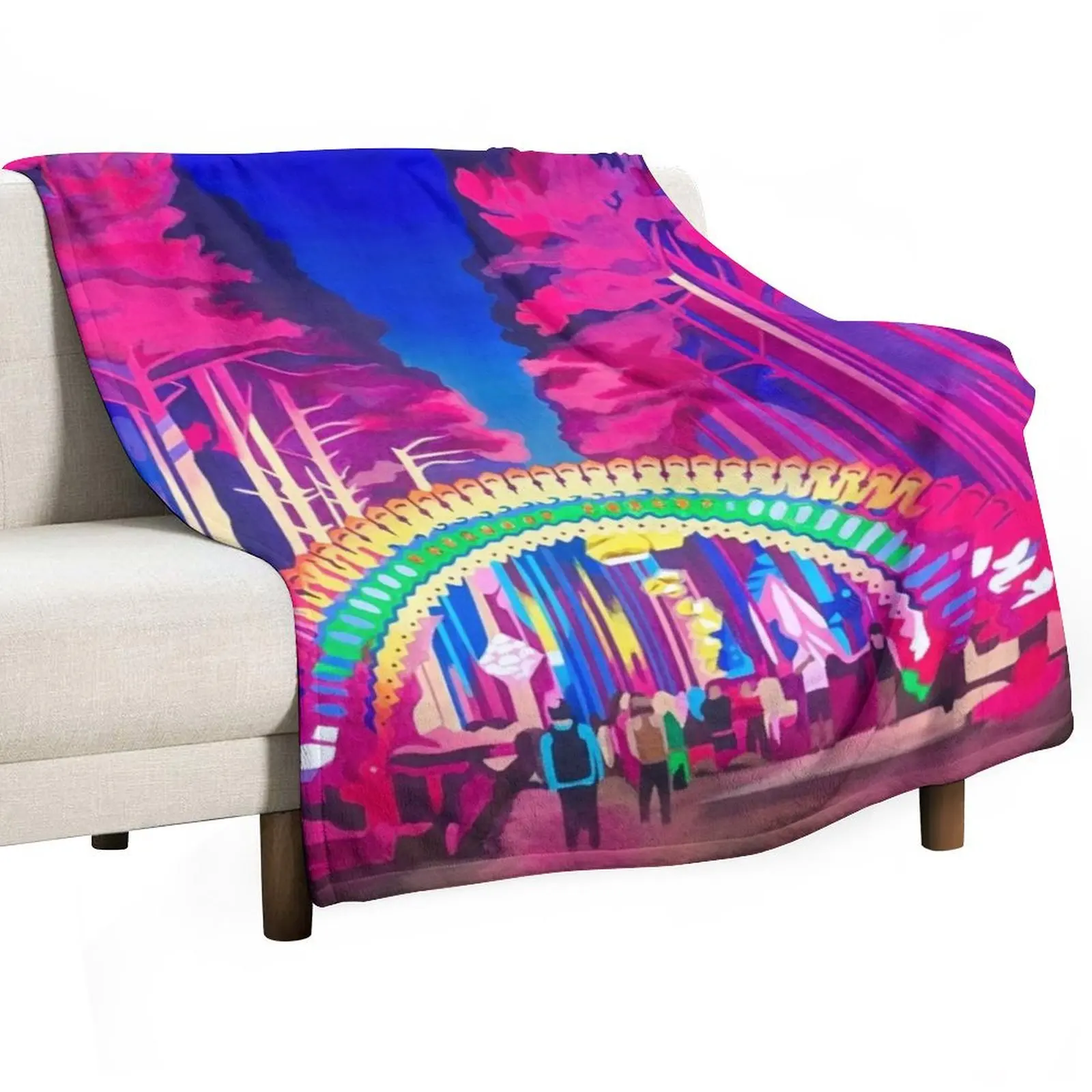 

Pink Sherwood Forest Throw Blanket Soft Plush Blanket as Housewarming Gift