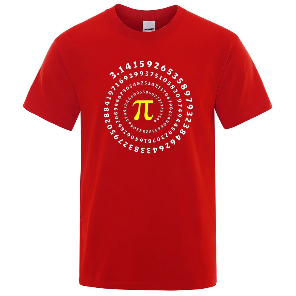 Lustige T-shirt für Männer Pi π Spirale Mathematik Geometrie Gedruckt Herren T Shirts Baumwolle Kurzarm T-shirts Streetwear Top Tees