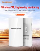 Comfast 2.4G 300Mbps Outdoor Wireless Bridge Weatherproof CPE WiFi Extender Access Point Router 2*12dBi WiFi Antenna Nanostation
