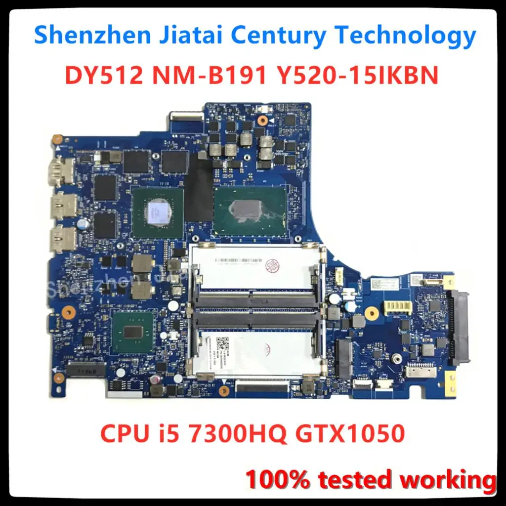 

DY512 NM-B191 is suitable for Lenovo Y520-15IKBN notebook motherboard 5B20N00291 CPU i5 7300HQ GTX1050 DDR4 100% tested working