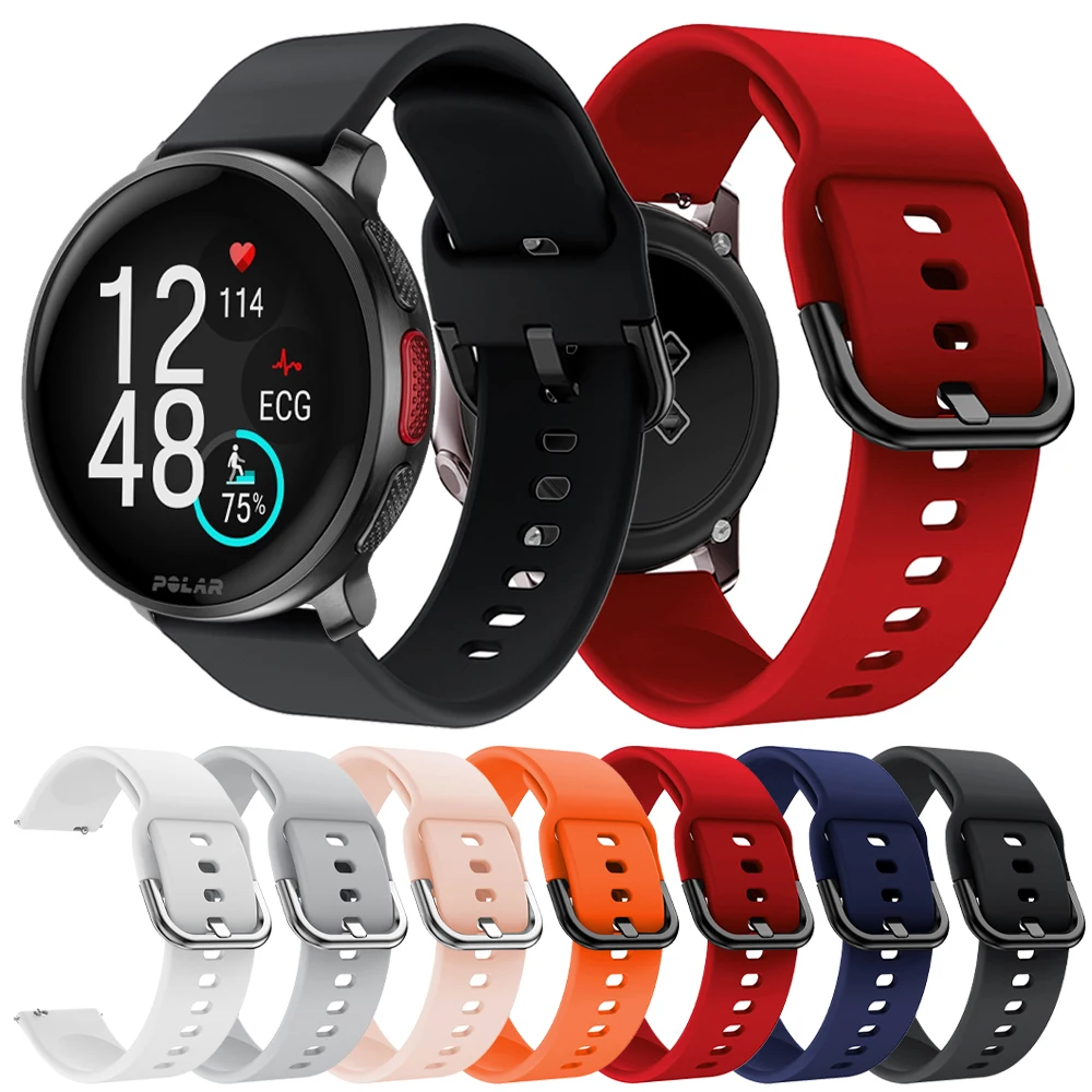 Silicone 20mm 22mm Strap For Polar Vantage V3 M2/M Grit X Pro Titan Sports Band Ignite 3 2 Unite Pacer Bracelet Replacement Belt