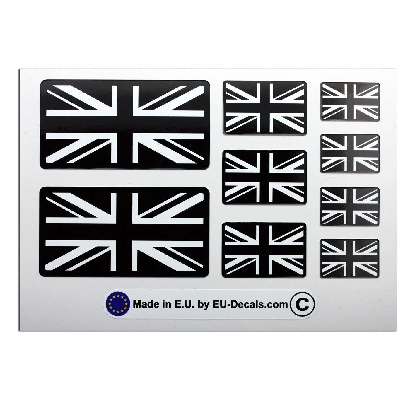 For 9X UK Union Jack flags Black/White Laminated Decals Stickers Triumph Bonneville