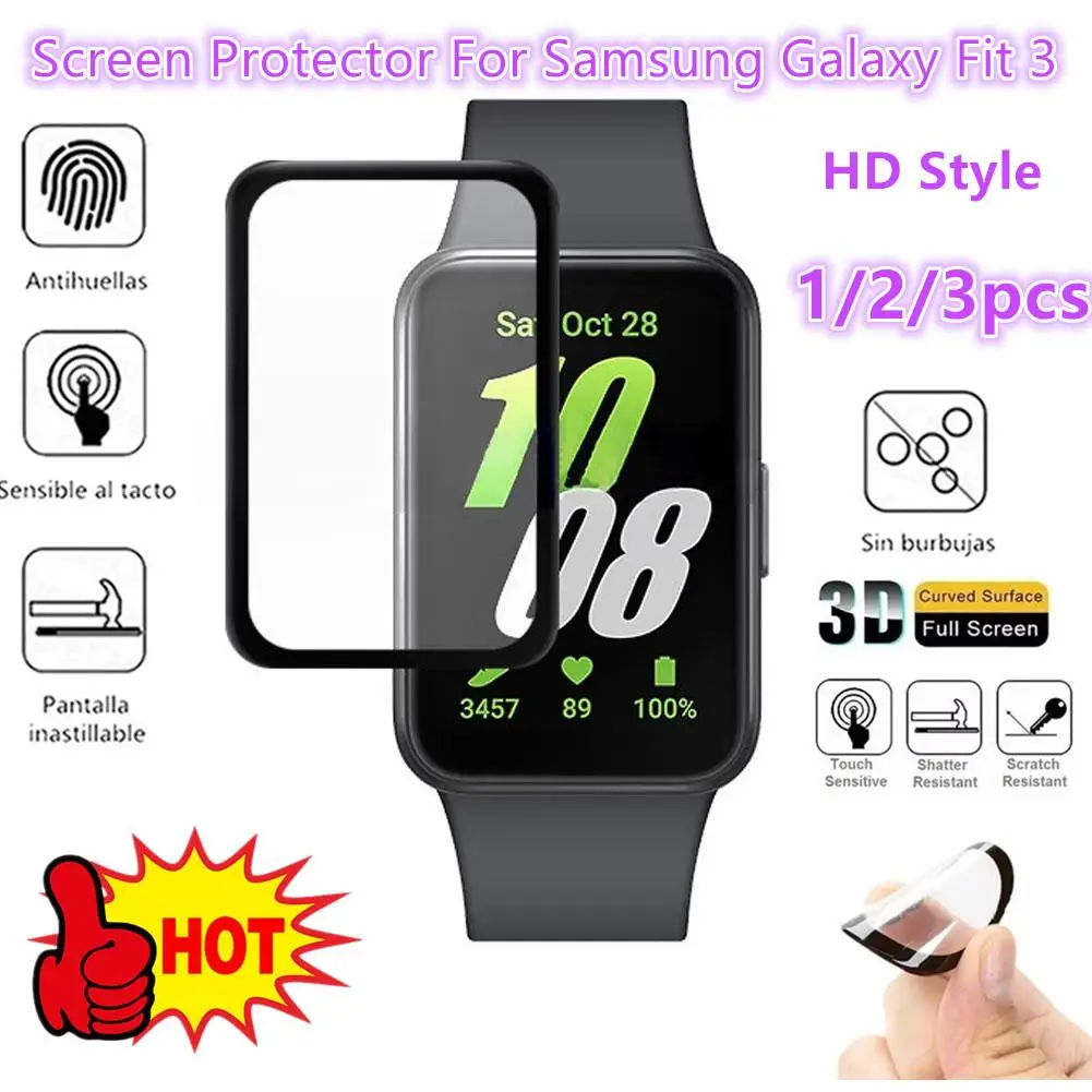 

1-3Pcs 3D Screen Protector for Samsung Galaxy Fit 3 Smart Watchband Protective Film For for Samsung Galaxy Fit3 Accessories