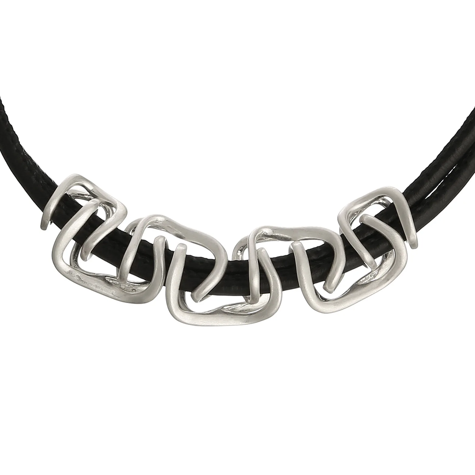 Intertwined Multi Loop Short Choker Statement Collar Chunky Swirl Pendant Neckwear Elegant Daily Fashion Accent Accessories