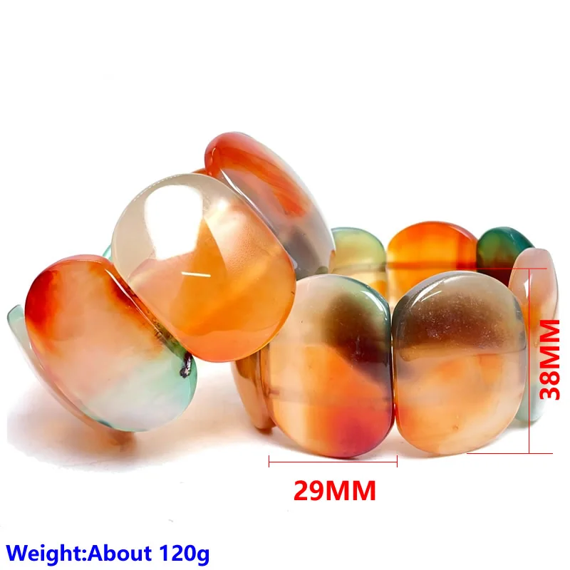 New Natural Stone Colorful Botswana Stripe Agate Petal Bracelet Men\'s Meditation Sports Fashion Charm Jewelry Gift