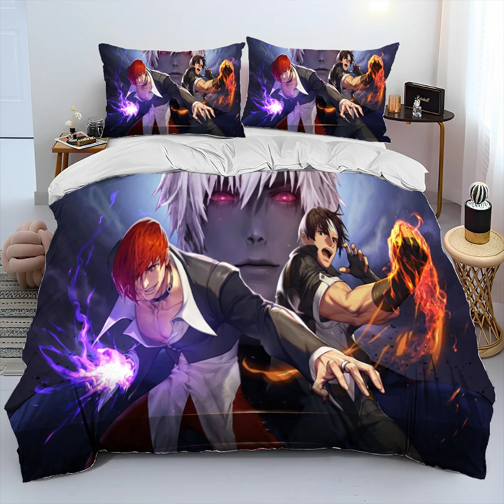 Imagem -02 - King of Fighters Retro Game Gamer Consolador Bedding Setduvet Cover Bed Conjunto Quilt Cover Fronha King Queen Size Conjunto de Cama