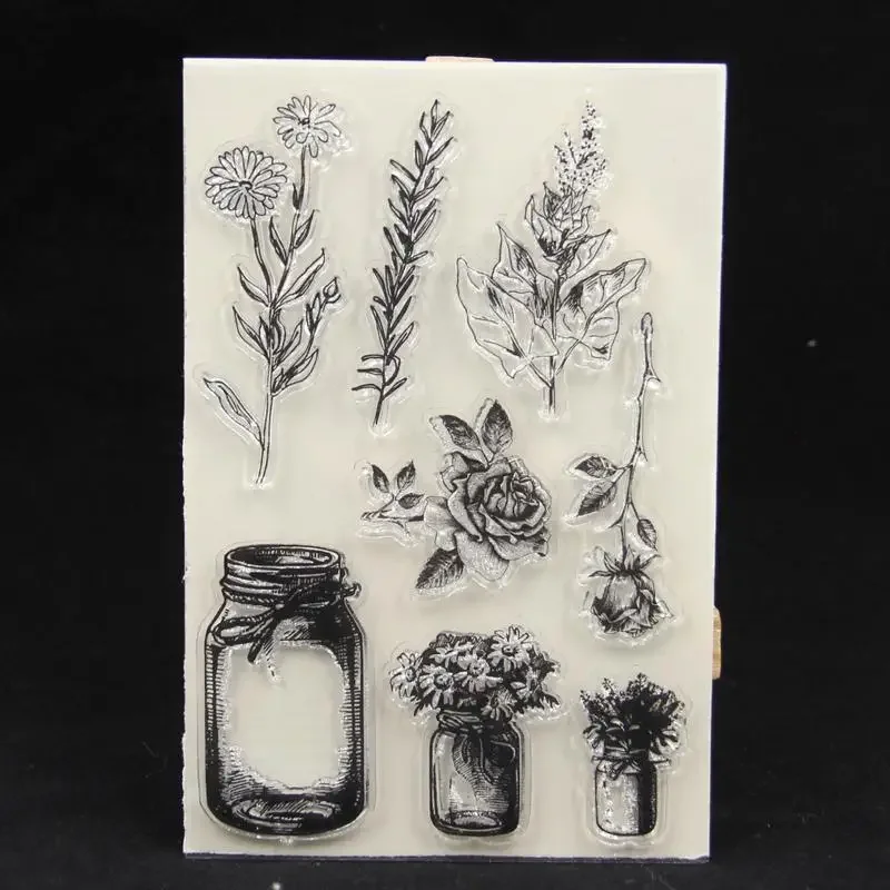 Flowers Transparent Clear Silicone Stamp Seal for DIY Scrapbooking Photo Album Decorative