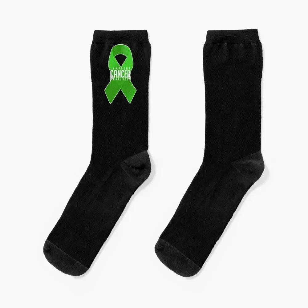 Green Ribbon Lymphoma Cancer Awareness Advocacy Gift Socks gifts luxe Socks Girl Men's