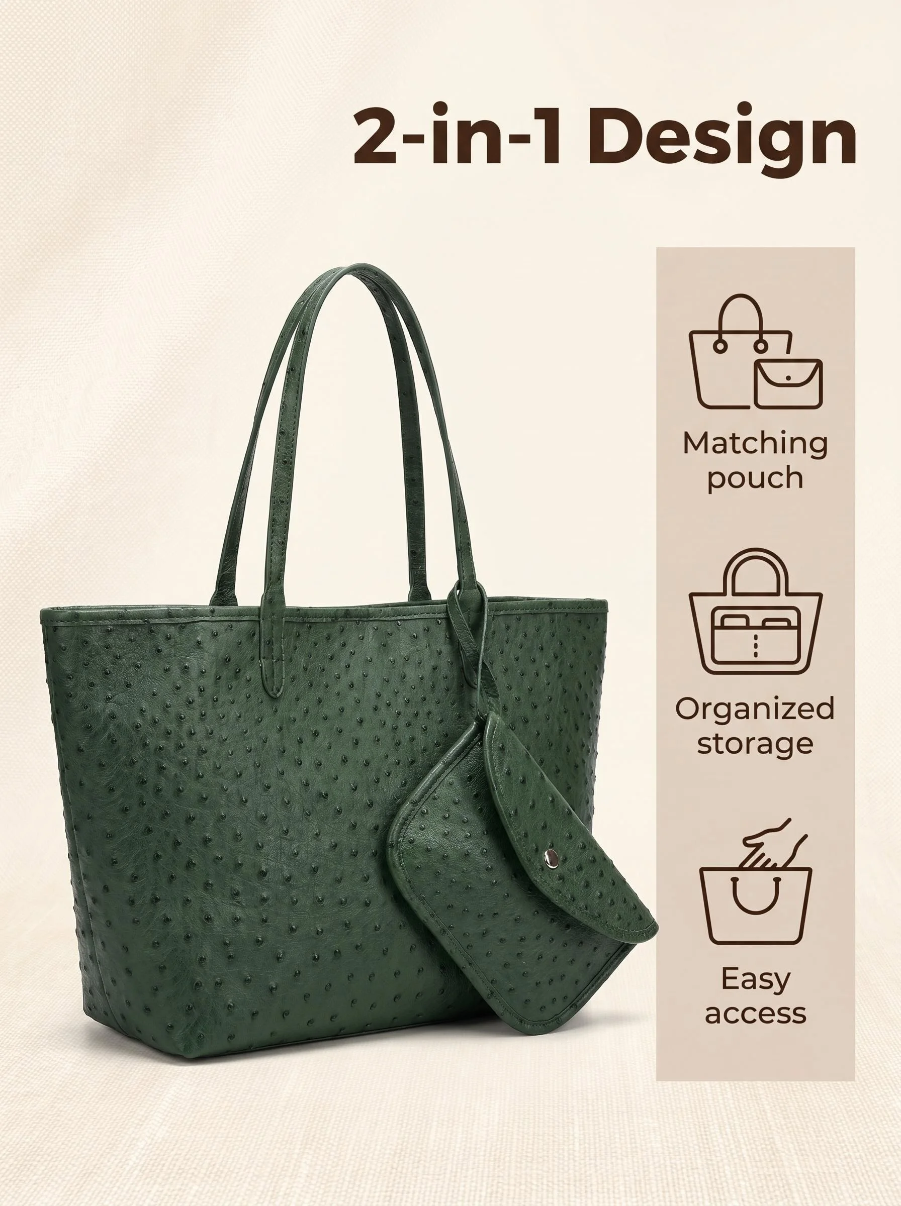 XMESSUN Original Fashion Style Women Bag Portable Women's Bucket Bags Ostrich Pattern Shopping Tote Casual Simple Ladies Handbag