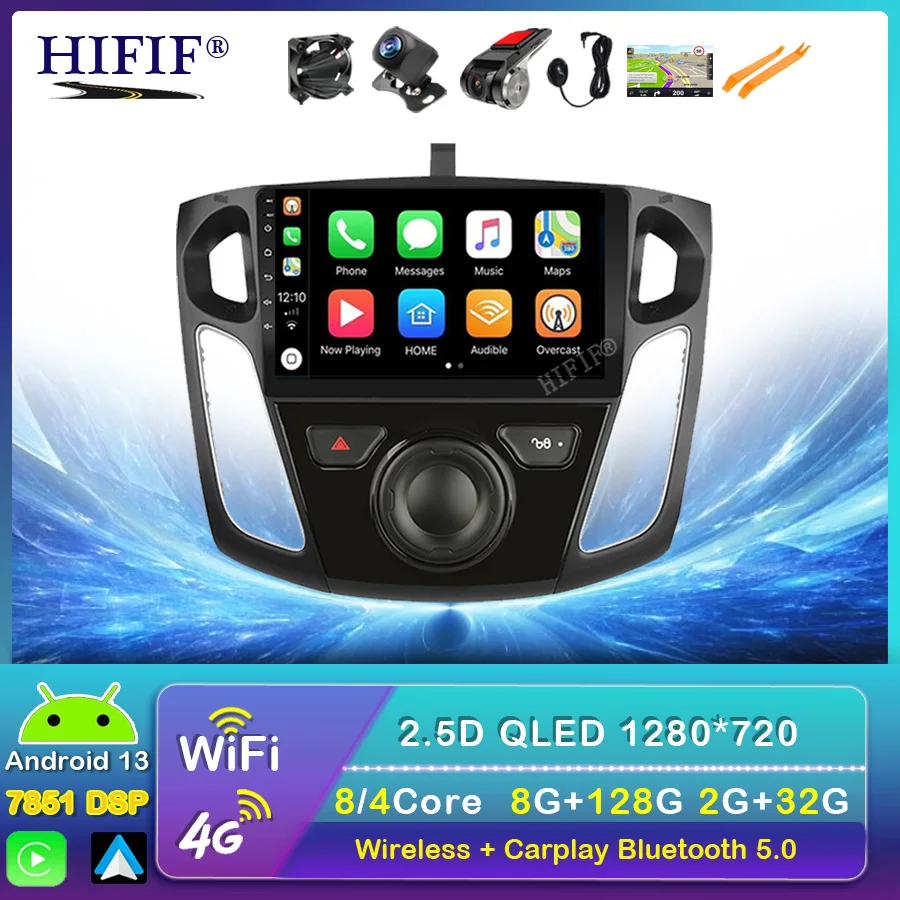 

2 Din Car Radio GPS for Ford Focus 3 2012 2013 2014 2015 Android 13 Car Multimedia Video Player 9 Inch Touch Screen 4G LTE