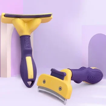 מסרק שיער חתול מסיר שיער כלב מברשת מטפח כלים לנתיק מחמד קליפר קובץ מצורף לחיות מחמד גוזם