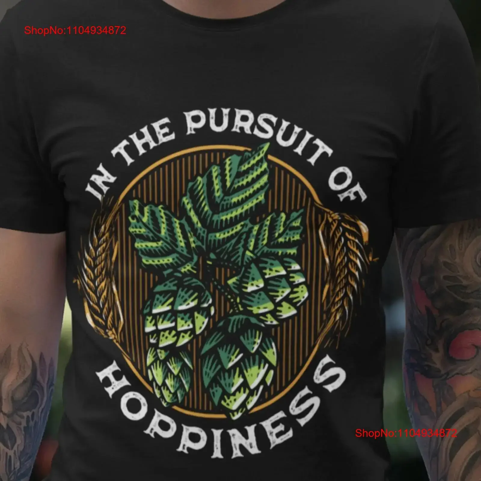 

In The Pursuit Of Hoppiness T Shirt Funny Beer Lover Oktoberfest Celebration For Dad vintage Washed Soft Top For Everyday Wear