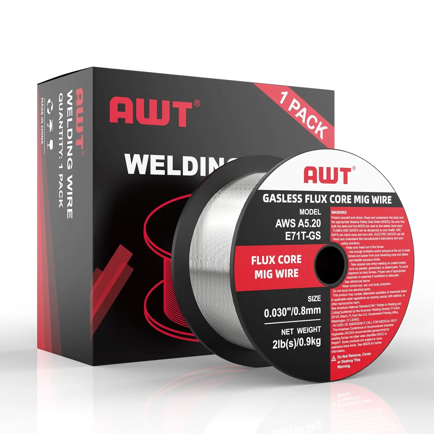 

Gasless MIG Welding Wire, E71T-GS Mild Steel .030" 2-Pound Spool, Pack of 1 - Easy to Use for Home and Shop