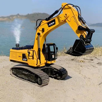 Simulation alloy remote control excavator Rc Z6820 13 channel toys spray light excavator construction vehicle birthday gifts for boy