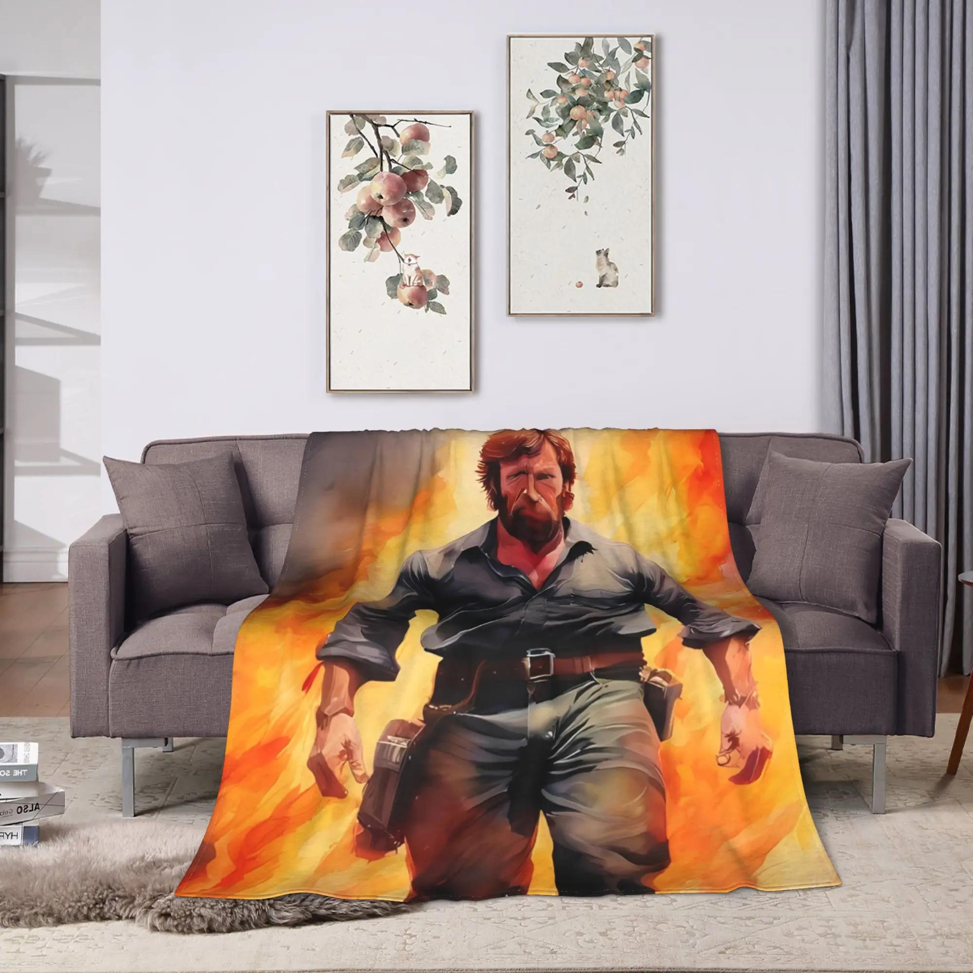 Fiery Legend Chuck Norris Super Soft Blankets  Travel Office Plush Throw Blanket Couch Bed Flannel Bedspread Sofa Bed Cover