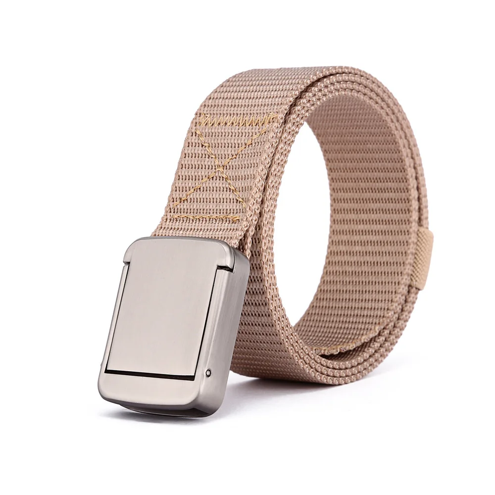 Man Riem Outdoor Unisex Legering Automatische Canvas Riem Veiligheidsgesp Nylon Riem Voor Man