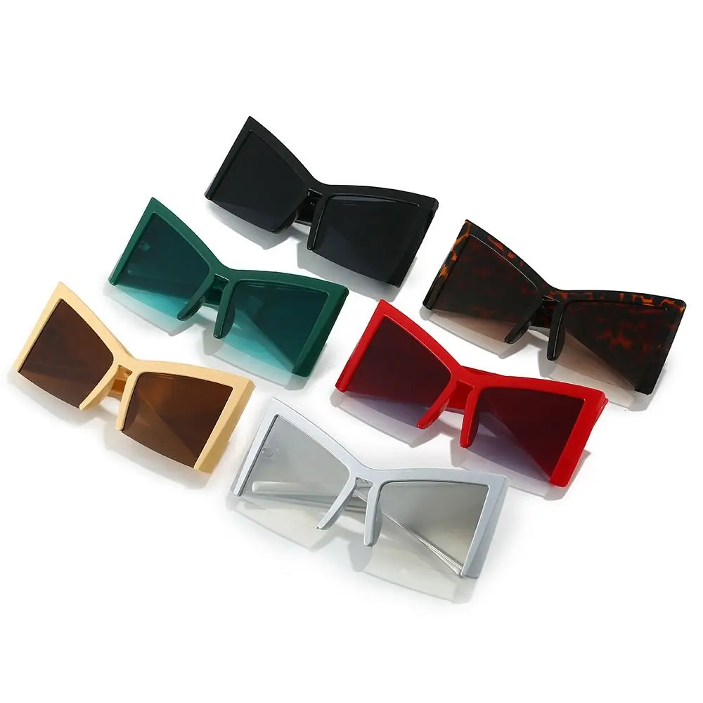 

Vintage Oversized Semi-Rimless Cat Eye Sunglasses Wide Leg Big Frame Punk Sun Glasses Eyewear for Women & Men