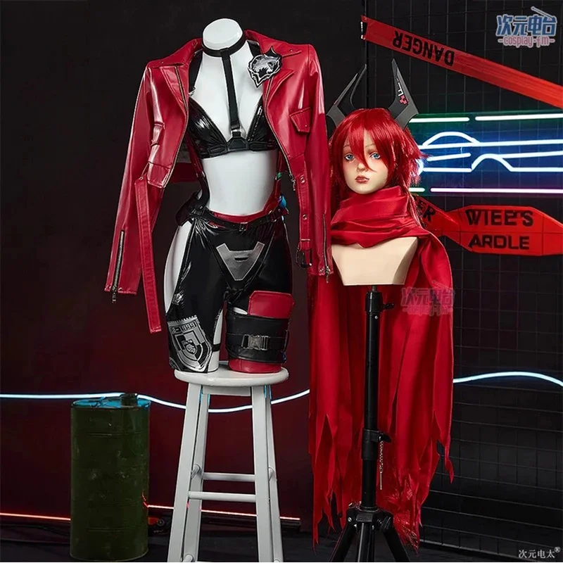 الرداء الأحمر الصغير تأثيري لعبة NIKKE زي شعر مستعار موضة الحلو بدلة سباق الزي هالوين حفلة لعب الأدوار الملابس ir;l5