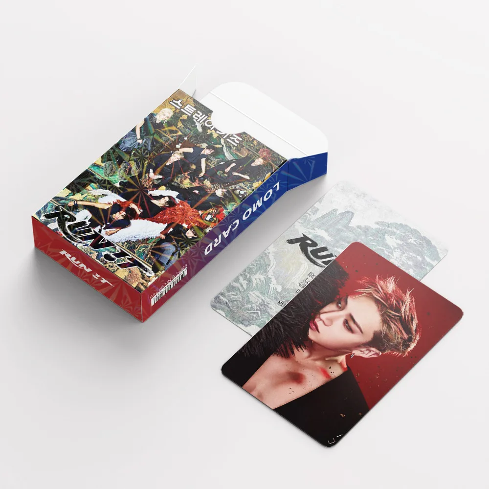 92 K-pop boy group mini cards, 'RUN IT' song merchandise, 3-inch photo cards, celebrity stickers, LOMO cards, fan gifts image 3