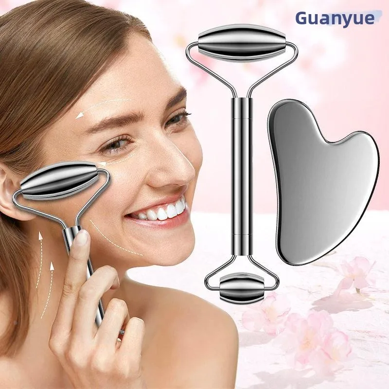 

Stainless Steel Facial Gua Sha Board Roller Massager Heart Shape Eye Beauty Meridian Traction Rod Beauty Stick
