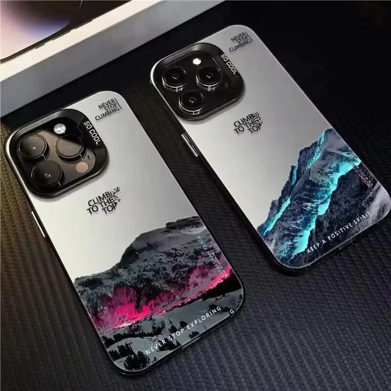 

Snow Mountain Landscape Sunset phone case for iPhone 16 15 14 13 12 11 Pro/ Max/Plus shock-proof rear cover anti-fingerprint