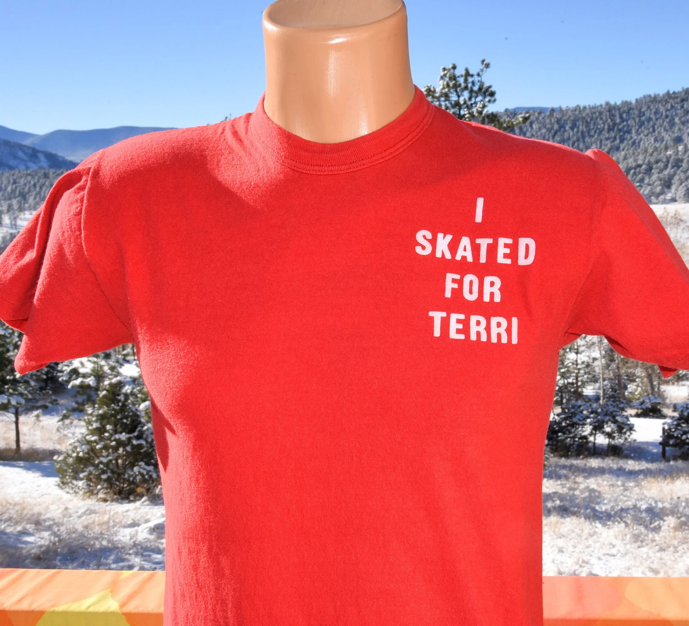 vintage 70s tee i SKATED for TERRI roller flock t shirt Medium Small russell